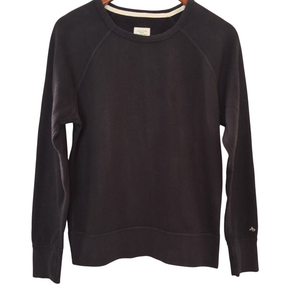 Rag & Bone Standard Issue Long-Sleeve Black Sweatshirt Sz‎ XS Normcore